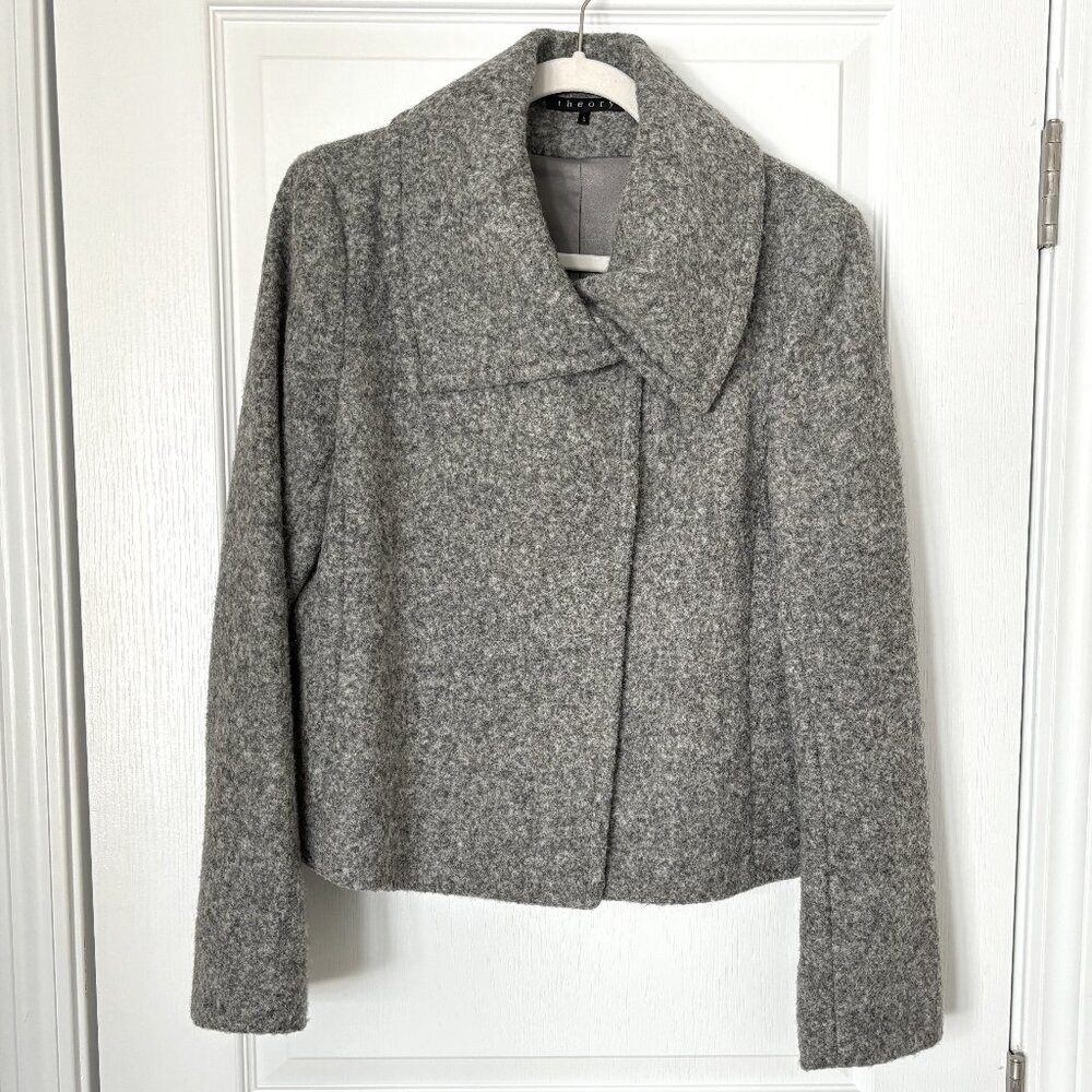 Theory Alpaca Wool Gray Jacket - Fully Lined